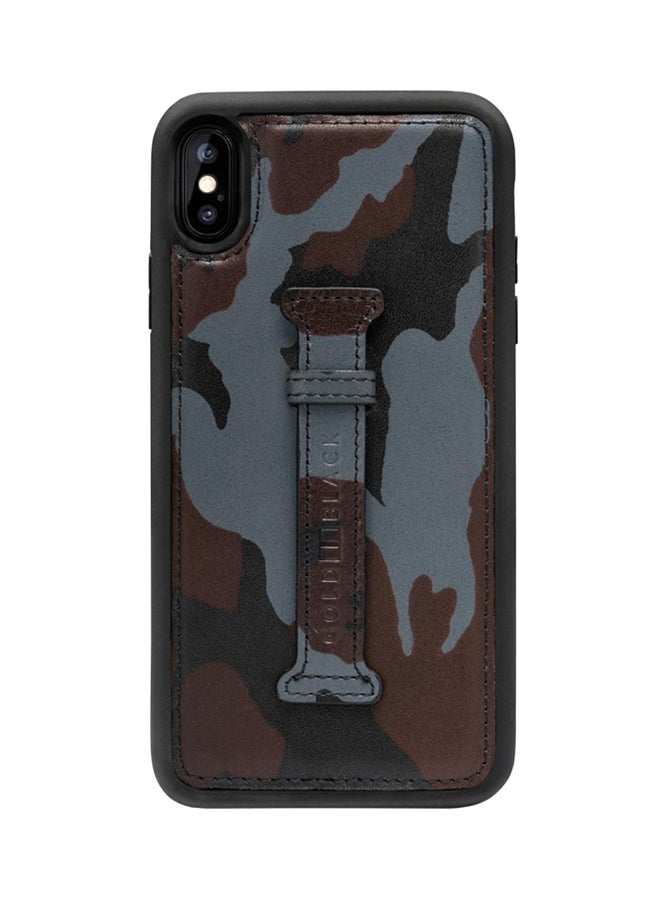 GOLD BLACK Protective Case Cover For Apple iPhone XS Max With Finger Holder Camouflage Grey  - Image 1