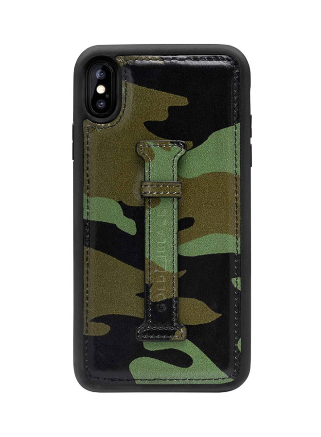 GOLD BLACK Protective Case Cover For Apple iPhone XS Max With Finger Holder Camouflage Green  - Image 1