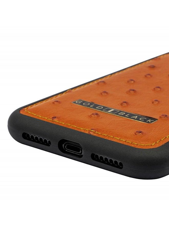 GOLD BLACK Protective Case Cover For Apple iPhone XR Ostrich Orange  - Image 3
