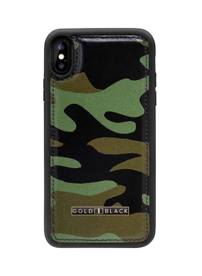 GOLD BLACK Protective Case Cover For Apple iPhone XR Camouflage Green  - Image 1