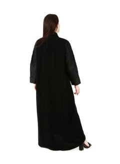 رهف عباية بأكمام طويلة أسود  - Image 2