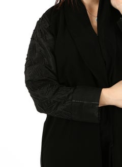 رهف عباية بأكمام طويلة أسود  - Image 3