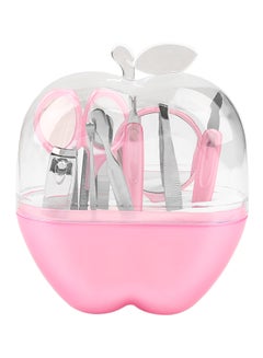 Generic 9-Piece Stainless Steel Manicure Set Pink/Clear  - Image 1