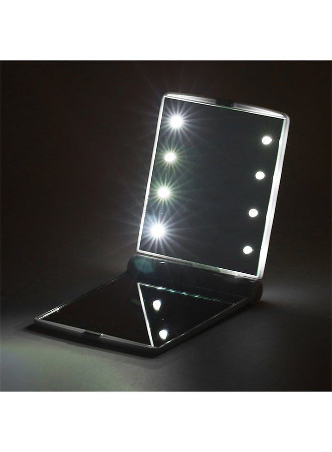 مرآة قابلة للطي مزودة بثمانية مصابيح LED أبيض/ شفاف - Image 3