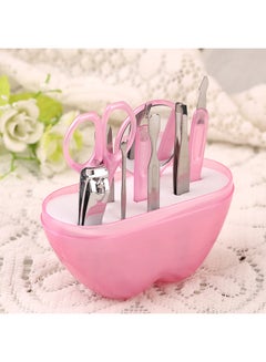 Generic 9-Piece Stainless Steel Manicure Set Pink/Clear  - Image 3