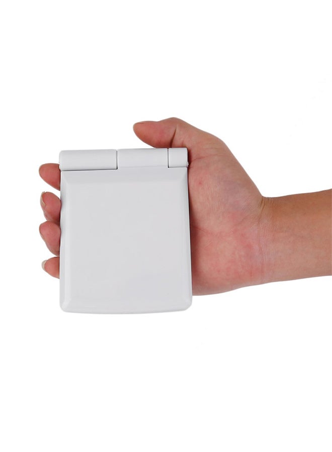 مرآة قابلة للطي مزودة بثمانية مصابيح LED أبيض/ شفاف - Image 2