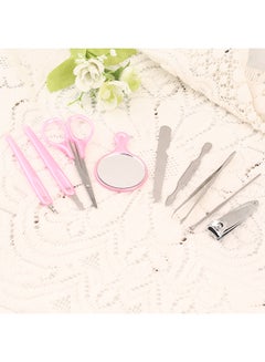 Generic 9-Piece Stainless Steel Manicure Set Pink/Clear  - Image 2