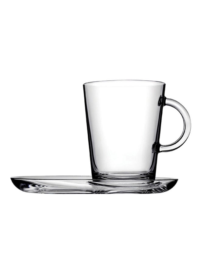 باساباتشي طقم أكواب وصحون تريبكا 4 قطع شفاف 400 مل شفاف 400ملليلتر