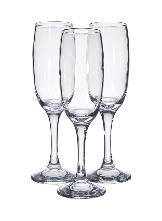 باساباتشي كؤوس زجاجية طويلة من 3 قطع شفاف 210ملليلتر