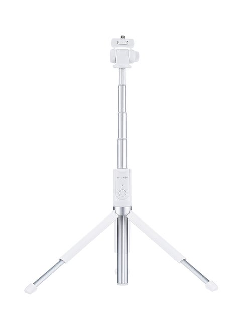 Selfie Stick Extendable Handheld Tripod With Bluetooth For Smartphone white
