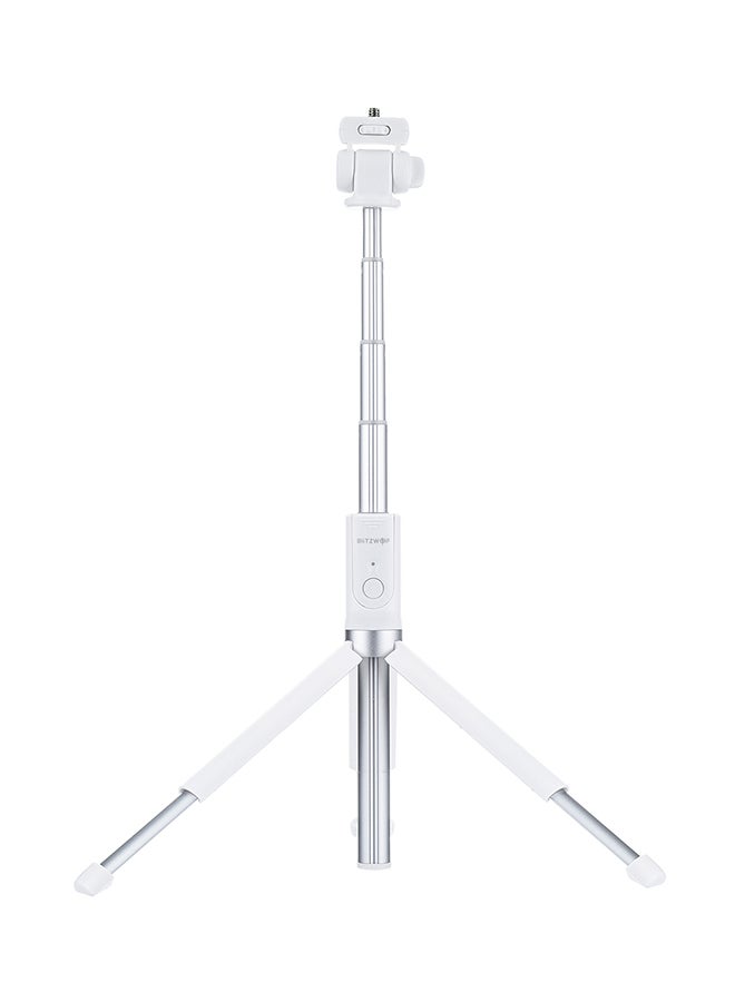 Selfie Stick Extendable Handheld Tripod With Bluetooth For Smartphone white