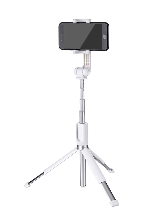 Selfie Stick Extendable Handheld Tripod With Bluetooth For Smartphone white