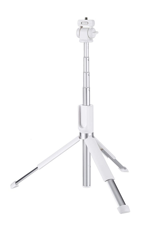 Selfie Stick Extendable Handheld Tripod With Bluetooth For Smartphone white