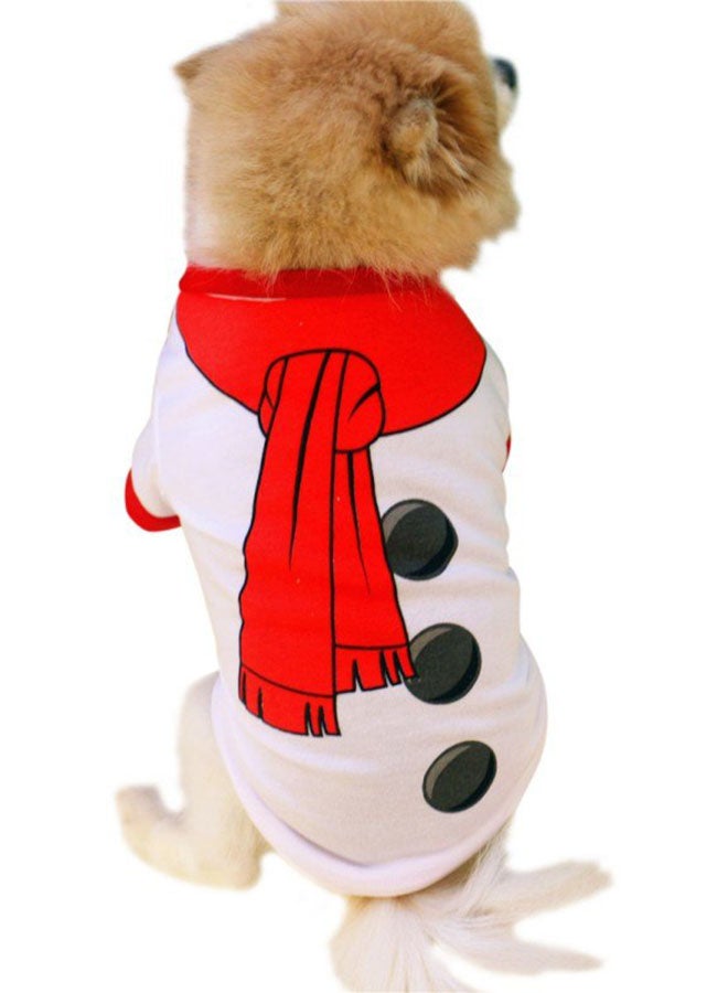 ZOOYOO Dog Christmas T-Shirt White/Red - Image 3