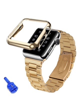 Replacement Band For Apple Watch Series 3/2/1 With Case Cover And Adapter Gold - v1543583649/N19673553A_1