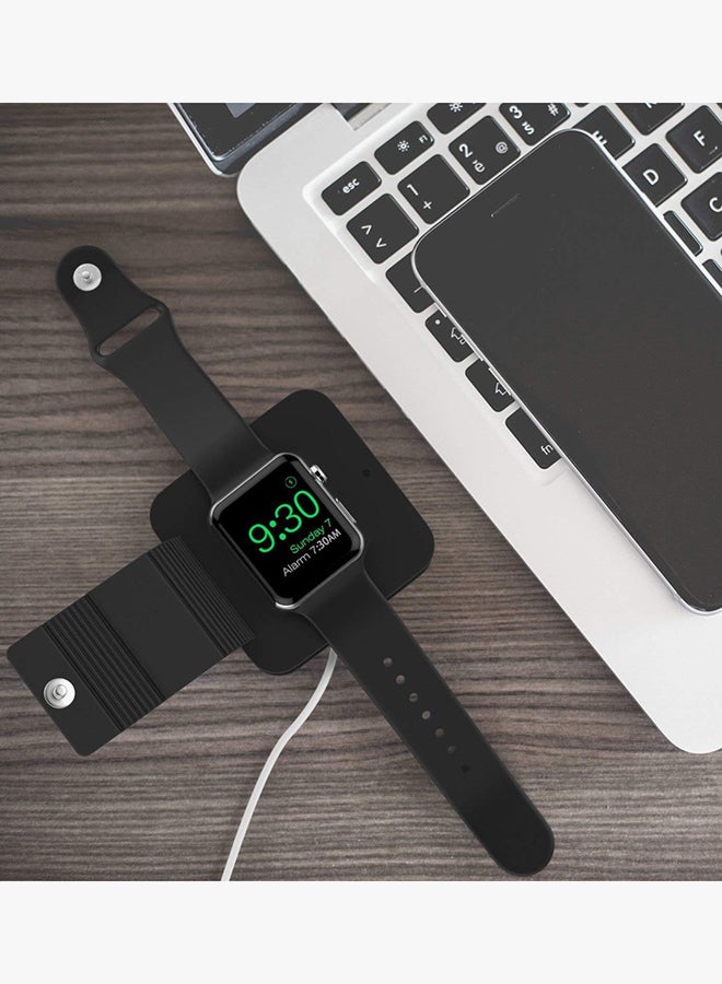 Voberry Charging Case Soft Silicone Charger Wallet For Apple Watch 38 & 42mm Black  - Image 5