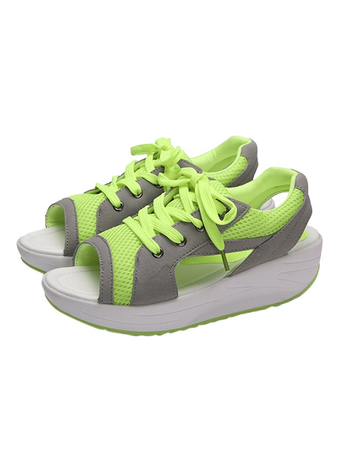 Split Leather Sandals Green  - Image 1