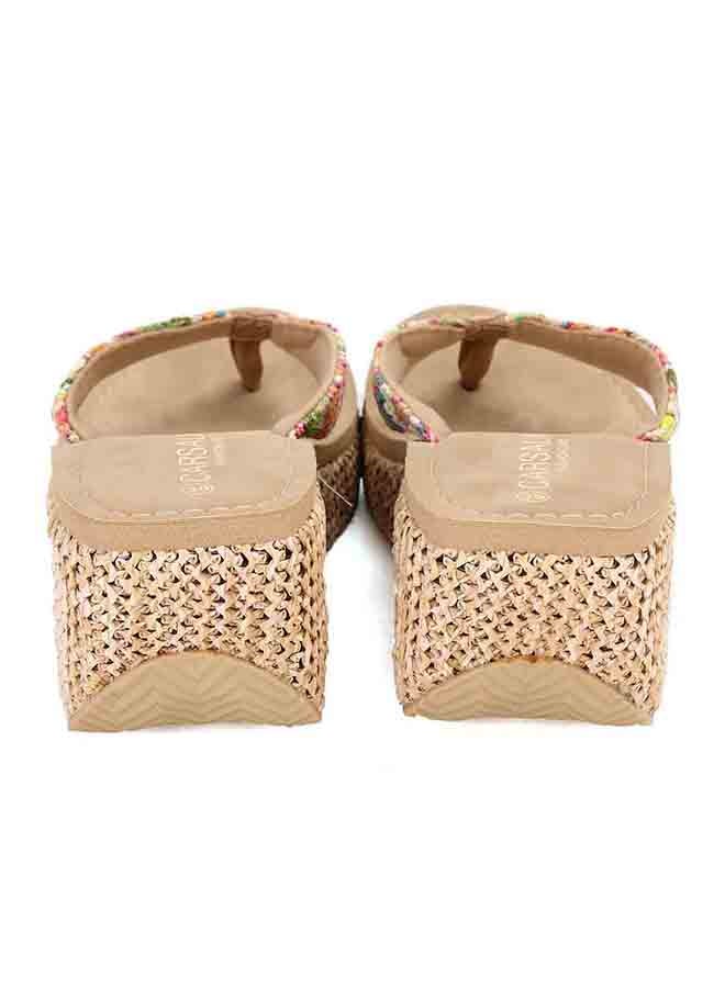 Boho High Heel Flip Flops Beige  - Image 4