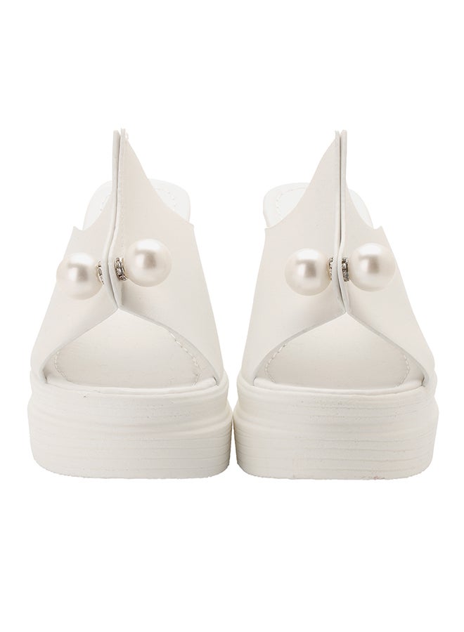 High Heel Open Toe Pumps White - Image 4
