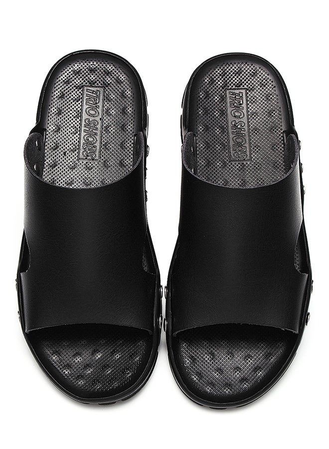 Plastic Slip-On Arabic Sandals Black  - Image 2