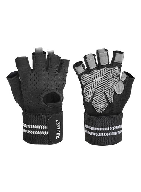 Pair Of Half Finger Weight Lifting Gloves