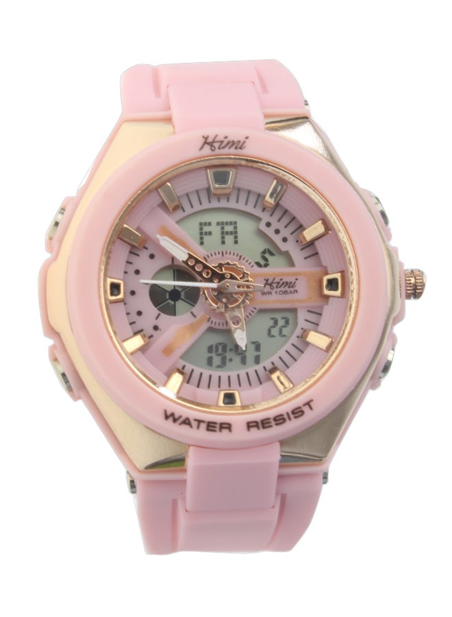 هيمي ساعة يد رقمية وبعقارب مقاومة للماء طراز A-003 للنساء