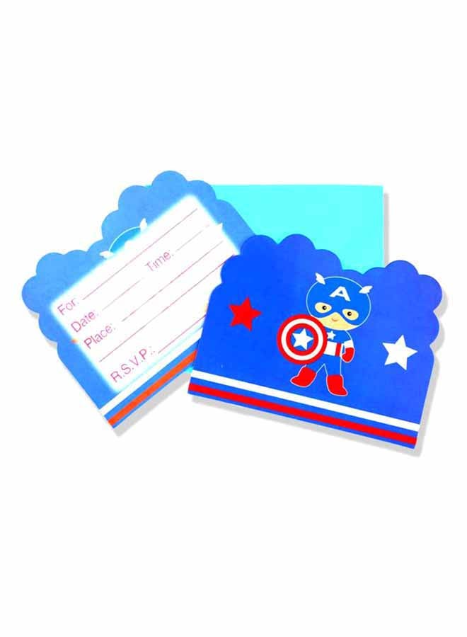 Tamona 10-Pieces Captain America Printed Invitation Card