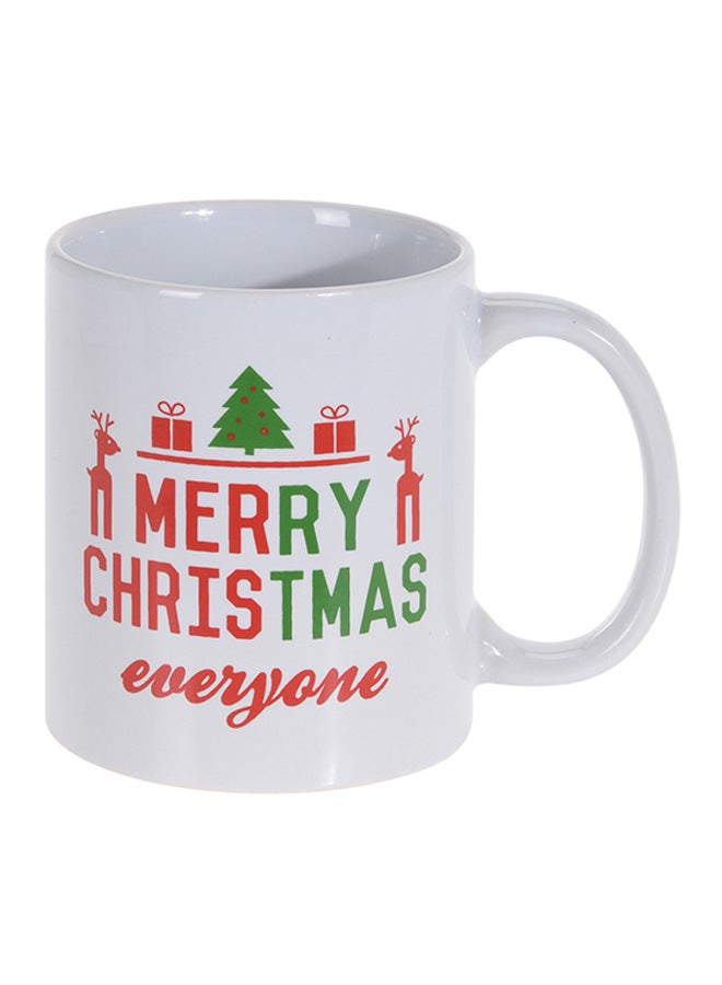 Merry Christmas Printed Mug White/Red/Green