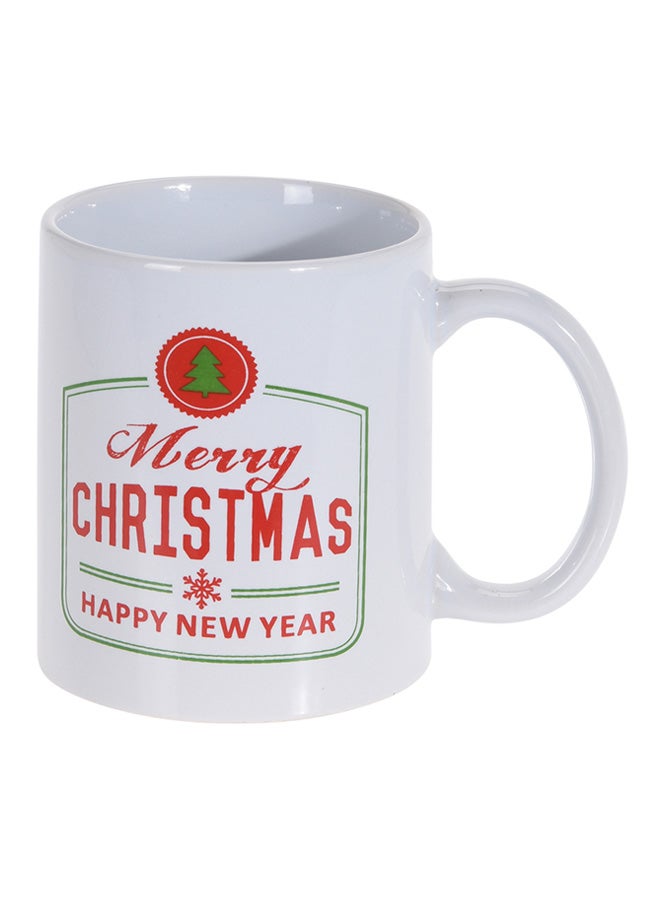 Merry Christmas Printed Mug White/Red/Green