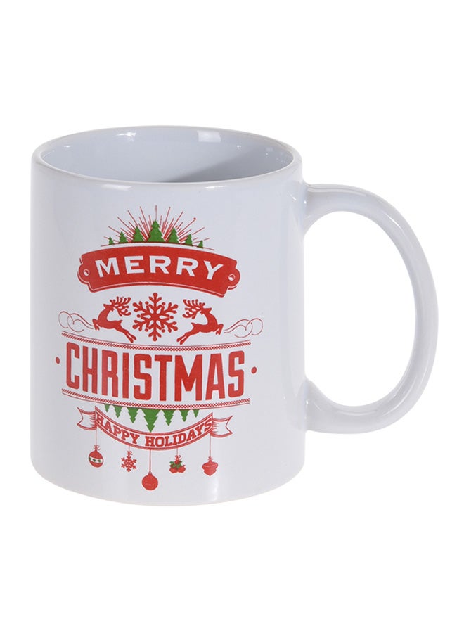 Merry Christmas Printed Mug White/Red/Green
