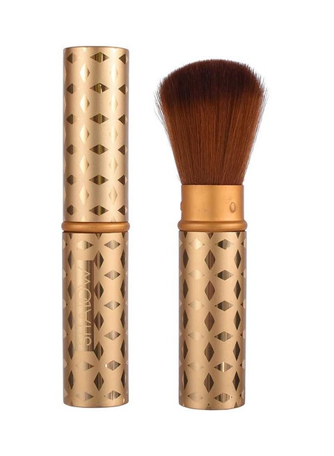 Retractable Face Powder Brushes Gold/Brown