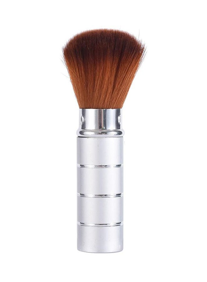 L'CHEAR Retractable Face Powder Brush Silver/Brown - Image 2