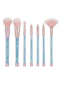 L'CHEAR 7-Piece Crystal Makeup Brush Set Rose Gold/Blue/Pink  - Image 1