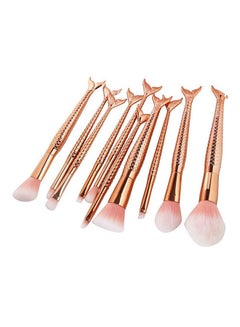L'CHEAR 10-Piece Mermaid Makeup Brush Set Rose Gold/Pink  - Image 2
