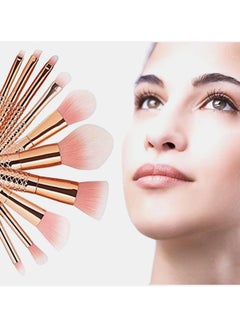 L'CHEAR 10-Piece Mermaid Makeup Brush Set Rose Gold/Pink  - Image 4
