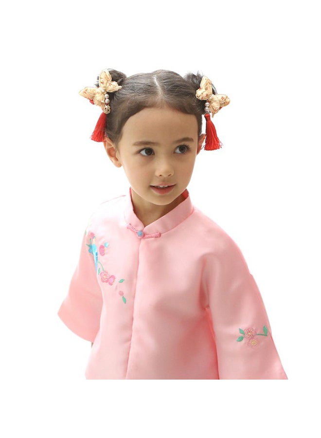 كاكا كيد دبوس شعر بنمط صيني ذهبي/أحمر - Image 2