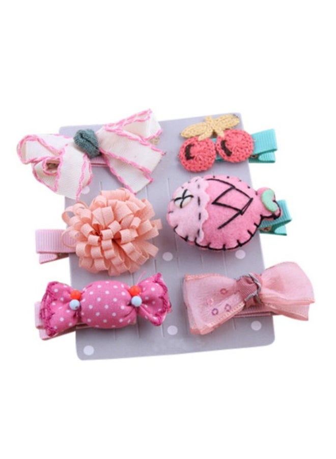 كاكا كيد طقم مشابك ودبابيس شعر زهري/أبيض/أصفر