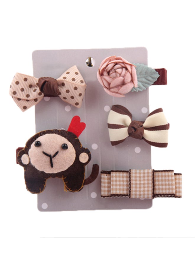 كاكا كيد طقم غطاء رأس مكون من 5 قطع بني