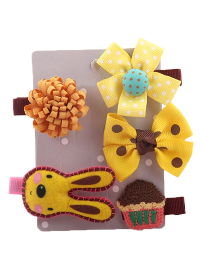 كاكا كيد طقم غطاء رأس مكون من 5 قطع أصفر/بني