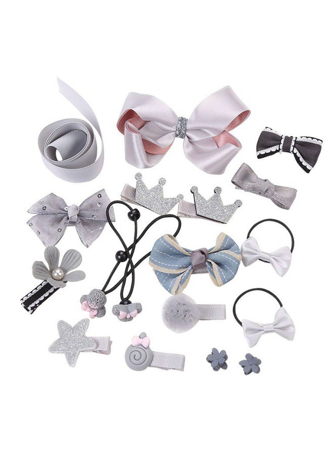 كاكا كيد طقم ربطات للرأس مزينة بعقدة على شكل فراشة رمادي - Image 1