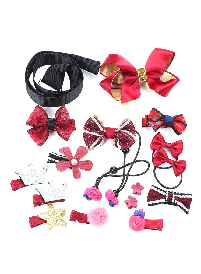 كاكا كيد طقم ربطات للرأس مزينة بعقدة على شكل فراشة أحمر - Image 1