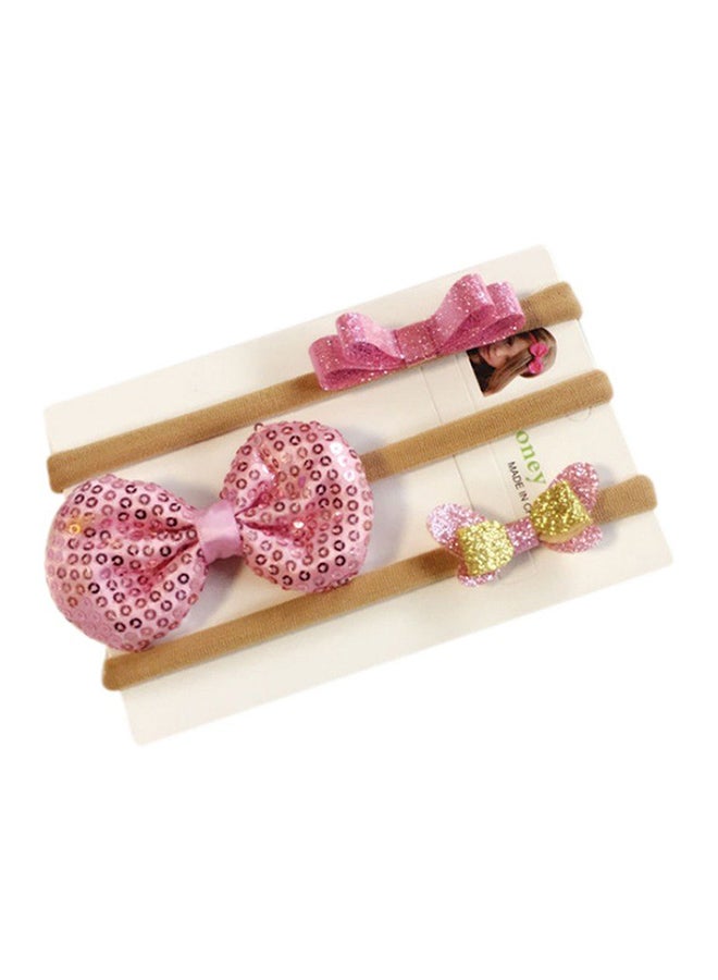 كاكا كيد طقم إكسسوارات الشعر من 3 قطع وردي