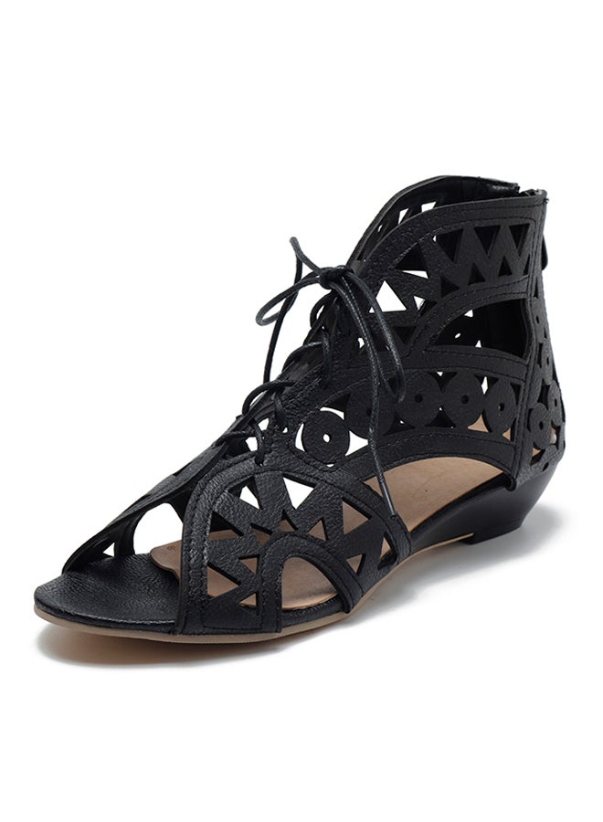 Kitten Heel Flat Shoe Black - Image 1