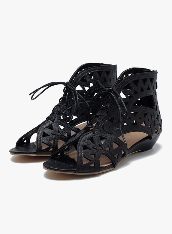 Kitten Heel Flat Shoe Black - Image 2