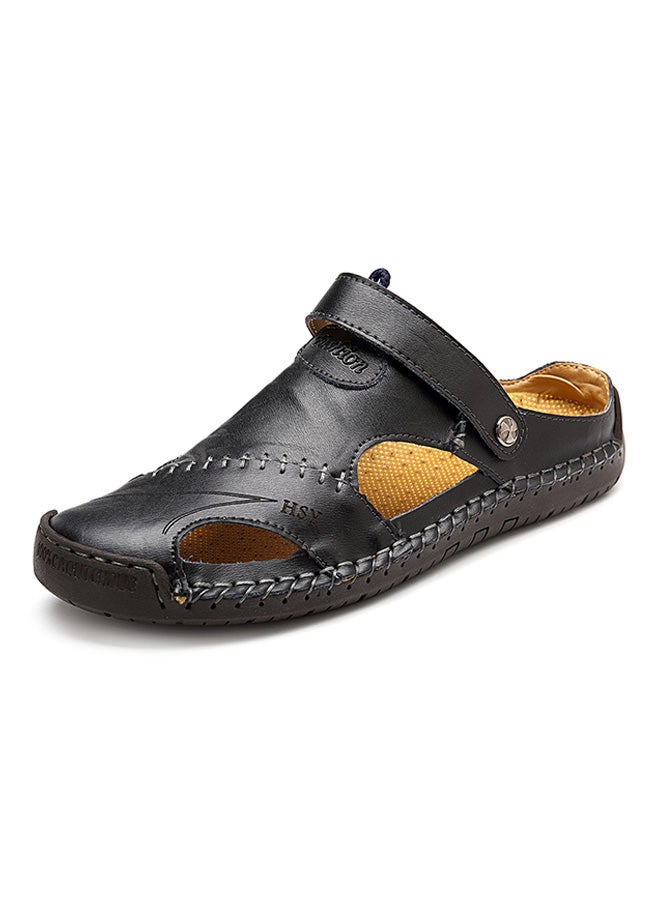 Leather Classic Slides Black  - Image 1