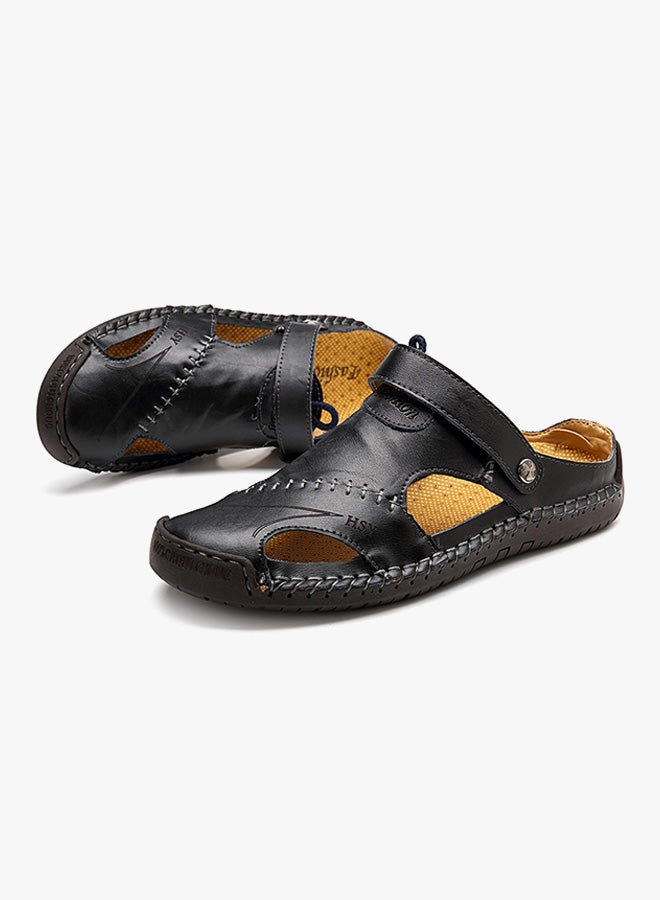 Leather Classic Slides Black  - Image 3