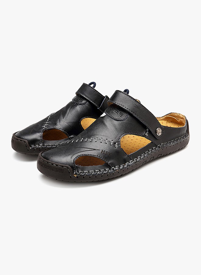 Leather Classic Slides Black  - Image 2