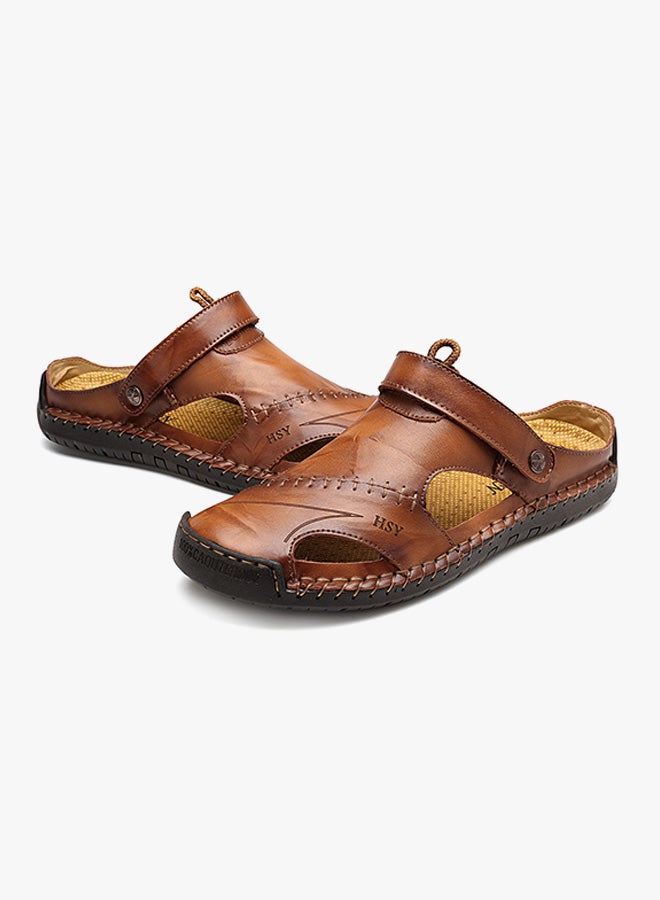 Leather Classic Slides Brown  - Image 3