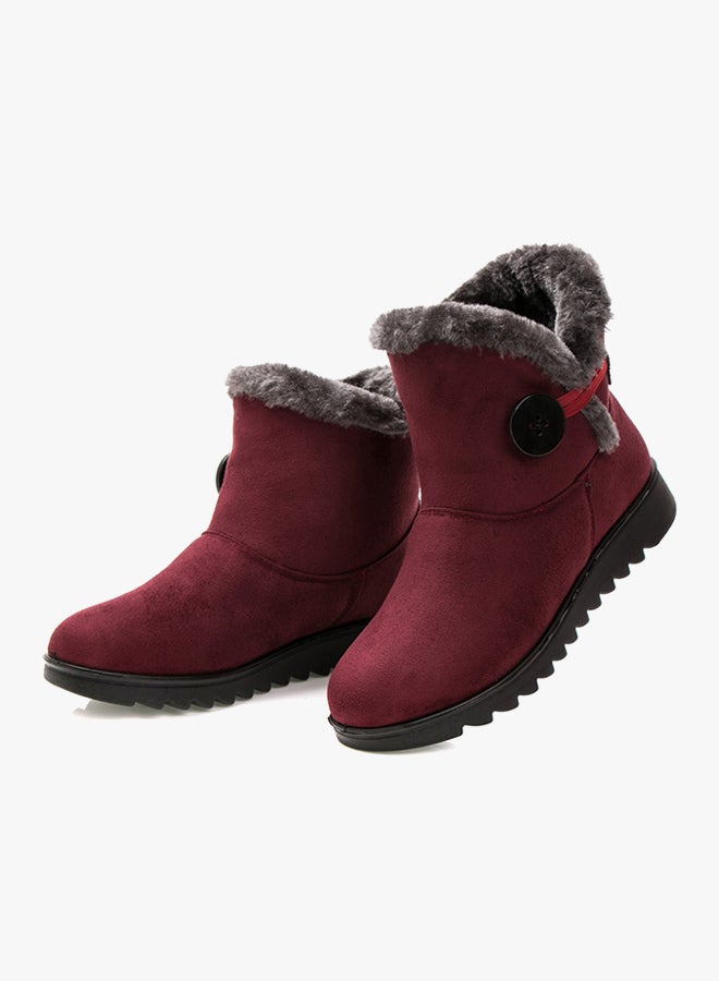 Classic Ankle Boots Wine Red/Grey - Image 2