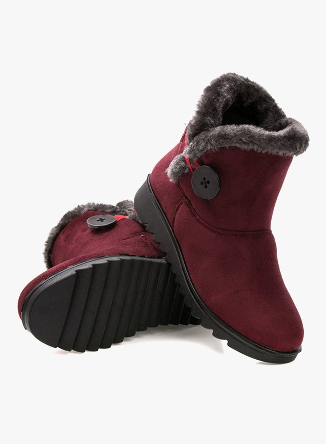 Classic Ankle Boots Wine Red/Grey - Image 3